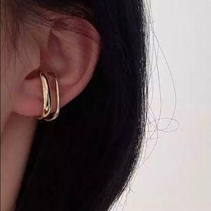 Double earring cuff in silver or gold